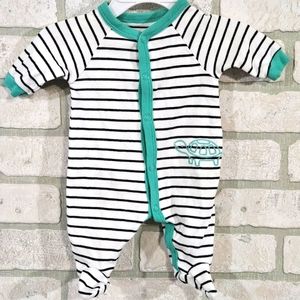 Carters Fleece Striped w/Turtle Graphic Newborn Sleeper